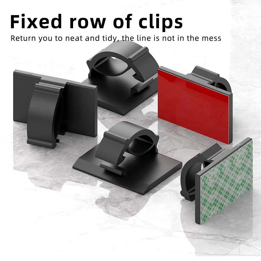 Self-Adhesive Desktop Cable Management Clips